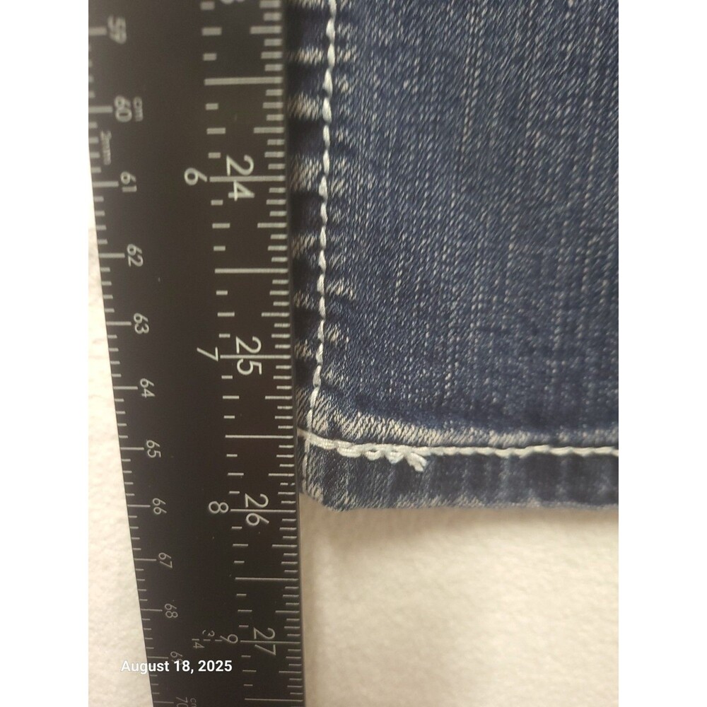 Maurices Thick Stitch Distressed Women's Straight Leg Blue Jeans ECU Size 11/12 - Picture 4 of 7